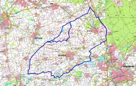 Die Karte zeigt das Sperr- und Beobachtungsgebiet auf Paderborner Kreisgebiet